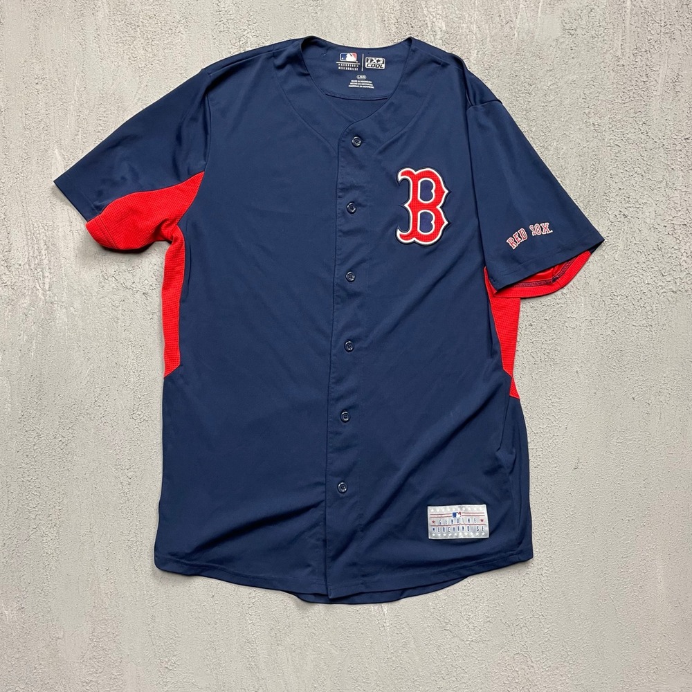 Boston Red Sox Baseball Jersey Mens Large Blue MLB